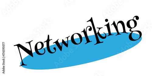 Networking rubber stamp. Grunge design with dust scratches. Effects can be easily removed for a clean, crisp look. Color is easily changed.