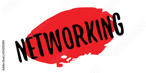 Networking rubber stamp. Grunge design with dust scratches. Effects can be easily removed for a clean, crisp look. Color is easily changed.