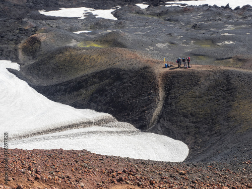 Eyjafjallajokull volcano crater, filled with snow photo