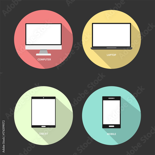 Modern flat design icons vector illustration.