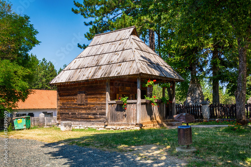 Sirogojno, Serbia August 05, 2017: Old Serbian traditional house 