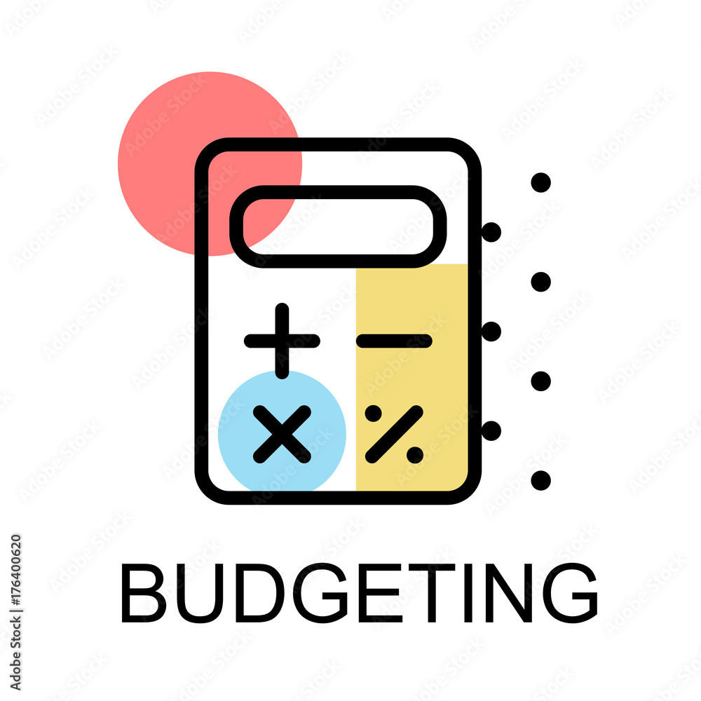 Fototapeta premium Calculator icon for budgeting on white background