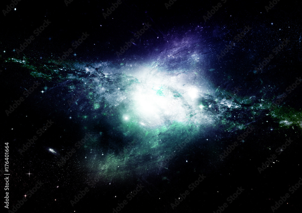 Stars, dust and gas nebula in a far galaxy Stars, dust and gas nebula in a far galaxy
