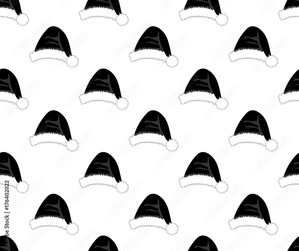 Black Santa Hat on White Background Black Santa Hat on White Background