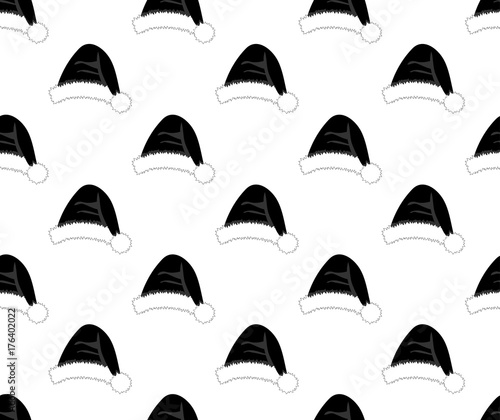 Black Santa Hat on White Background