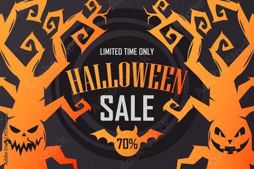 banner for halloween sales. 