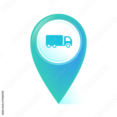 Map Pointer blau - Lastwagen