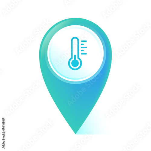 Map Pointer blau - Thermometer