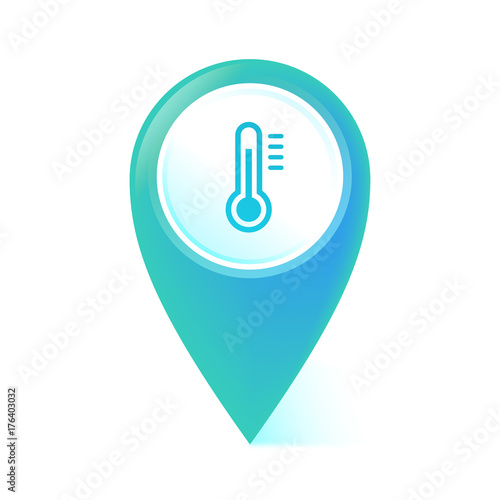 Map Pointer blau - Thermometer - warm