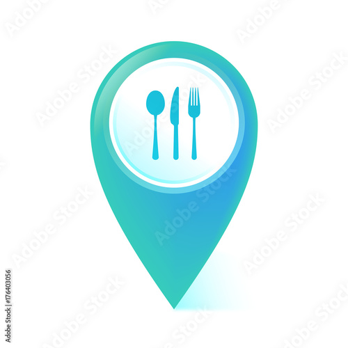 Map Pointer blau - Besteck - Restaurant
