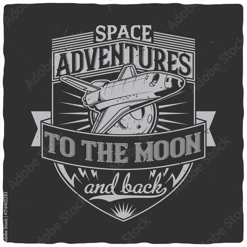 Vintage label design with lettering composition on dark background. T-shirt design.
