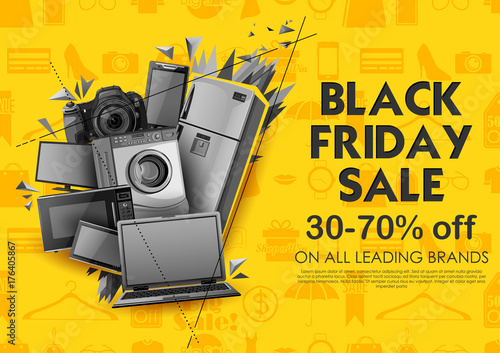 Black Friday Sale shopping Offer and Promotion Background on eve of Merry Christmas