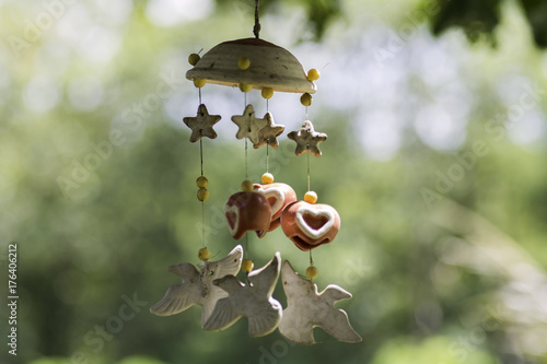 Mobile Hanging with sunset background