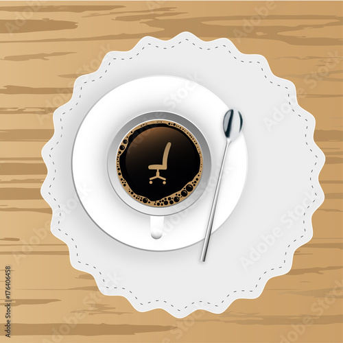 Kaffee auf Holztisch - Stuhl