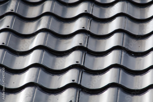Shiny roof tile rows. Background pattern
