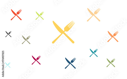 Viele bunte Bestecke - gekreuzt
