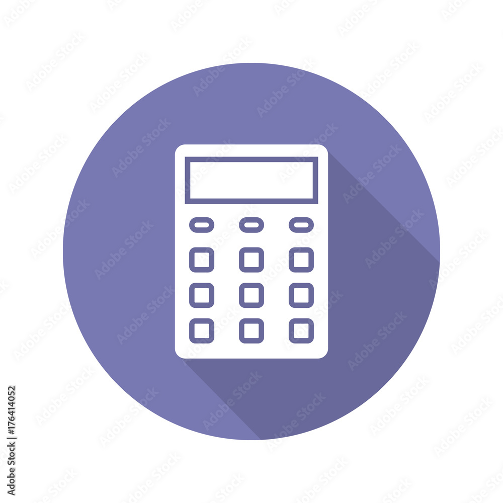 Calculator flat design long shadow glyph icon Calculator flat design long shadow glyph icon