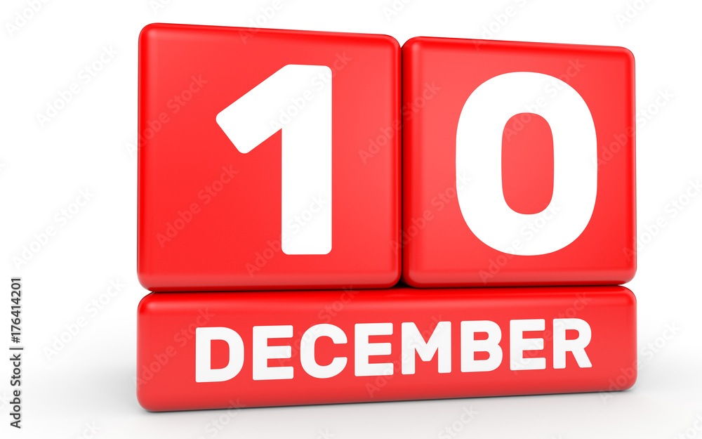 December 10. Calendar on white background. December 10. Calendar on white background.
