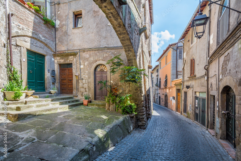 San Pellegrino medieval district in Viterbo, Lazio (Italy).