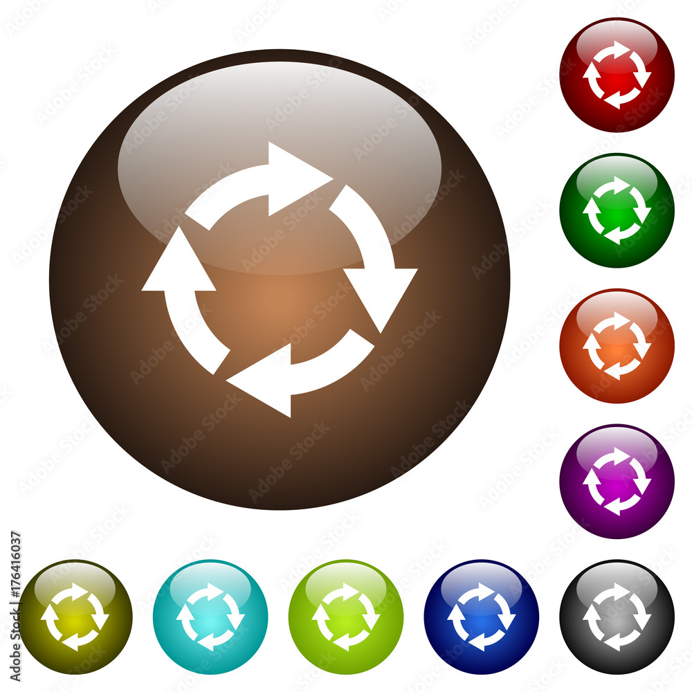 Rotate right color glass buttons Rotate right color glass buttons