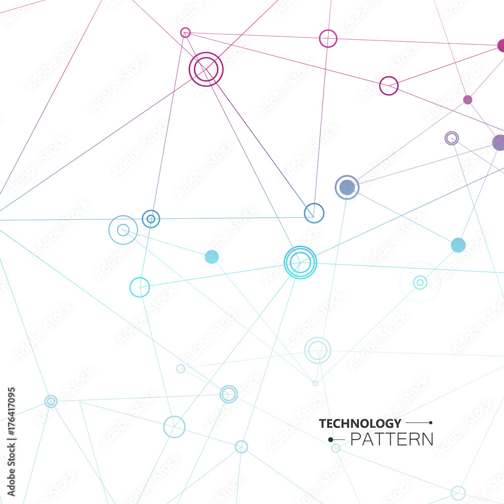 Connection polygonal with connecting dots and lines Connection polygonal with connecting dots and lines