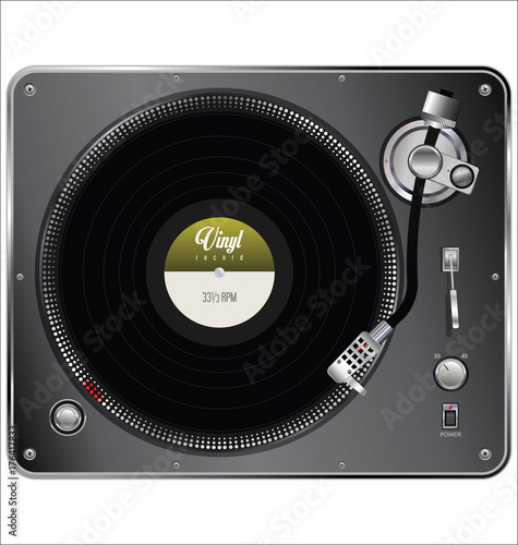 Retro vintage vinyl player vector illustration