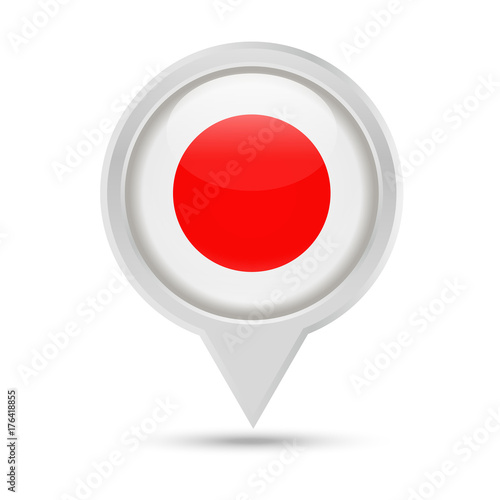 Free Download Japan Flag Round Pin Vector Icon - GFXLoad