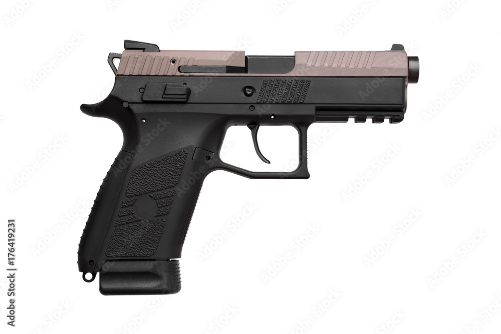 black gun pistol isolated on white black gun pistol isolated on white