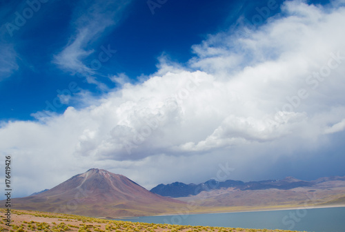 View of Miscanti and Miñiques Lagoons, Chile 