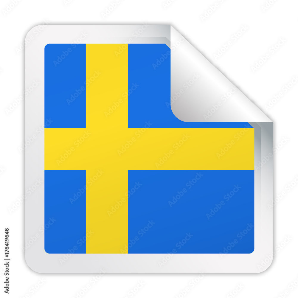 Sweden Flag Vector Square Corner Paper Icon Sweden Flag Vector Square Corner Paper Icon