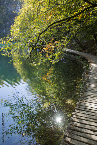 Autumn in Plitvice lakes national park in Croatia