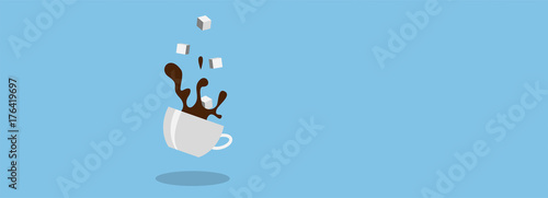 icone, colazione, mattina, 