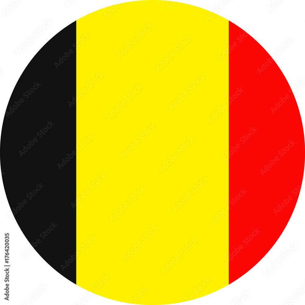 Fototapeta premium Belgium Flag Vector Round Flat Icon