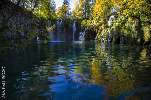 Autumn in Plitvice lakes national park in Croatia