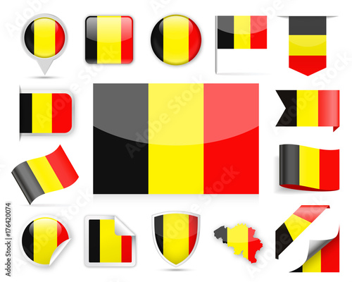 Belgium Flag Vector Set