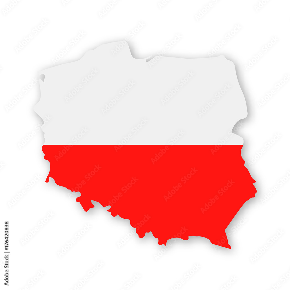 Fototapeta Polska flaga kraju kontur wektor ikona