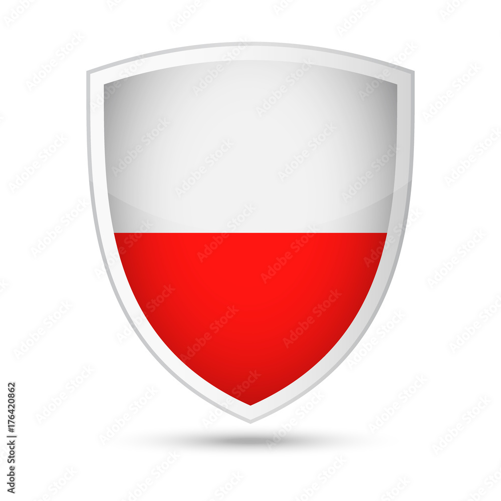 Poland Flag Vector Shield Icon Poland Flag Vector Shield Icon