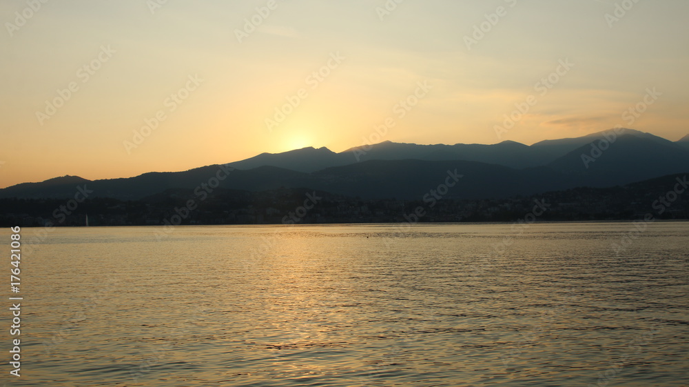 Fototapeta premium Sunset in Ticino. Switzerland
