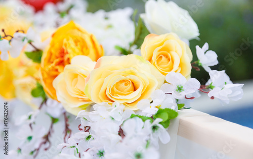   Beautiful color full flowers in wedding and event 