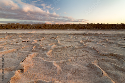 Dry ground in Chott el Djerid salt lake