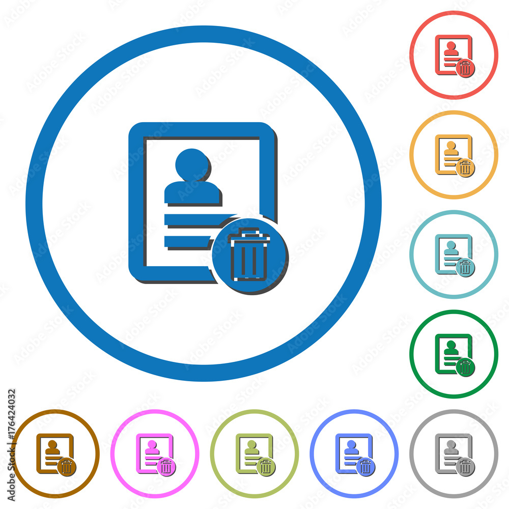 Delete contact icons with shadows and outlines Delete contact icons with shadows and outlines