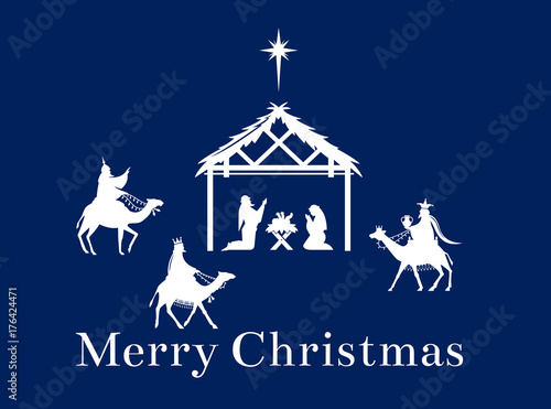 Christmas scene of Jesus in the manger.