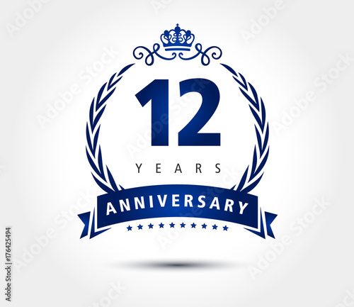 12 years anniversary crown vector