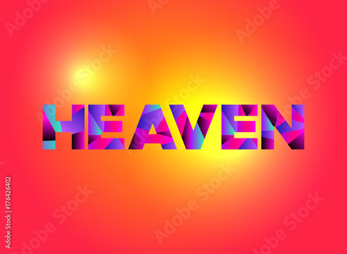 Heaven Theme Word Art Illustration