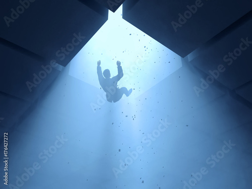 man falling into a hole  photo