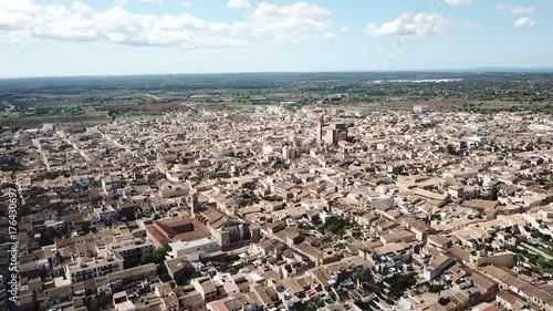 Aerial View Mallorca Spain Historic Town llucmajor and Church majorcaspain photo