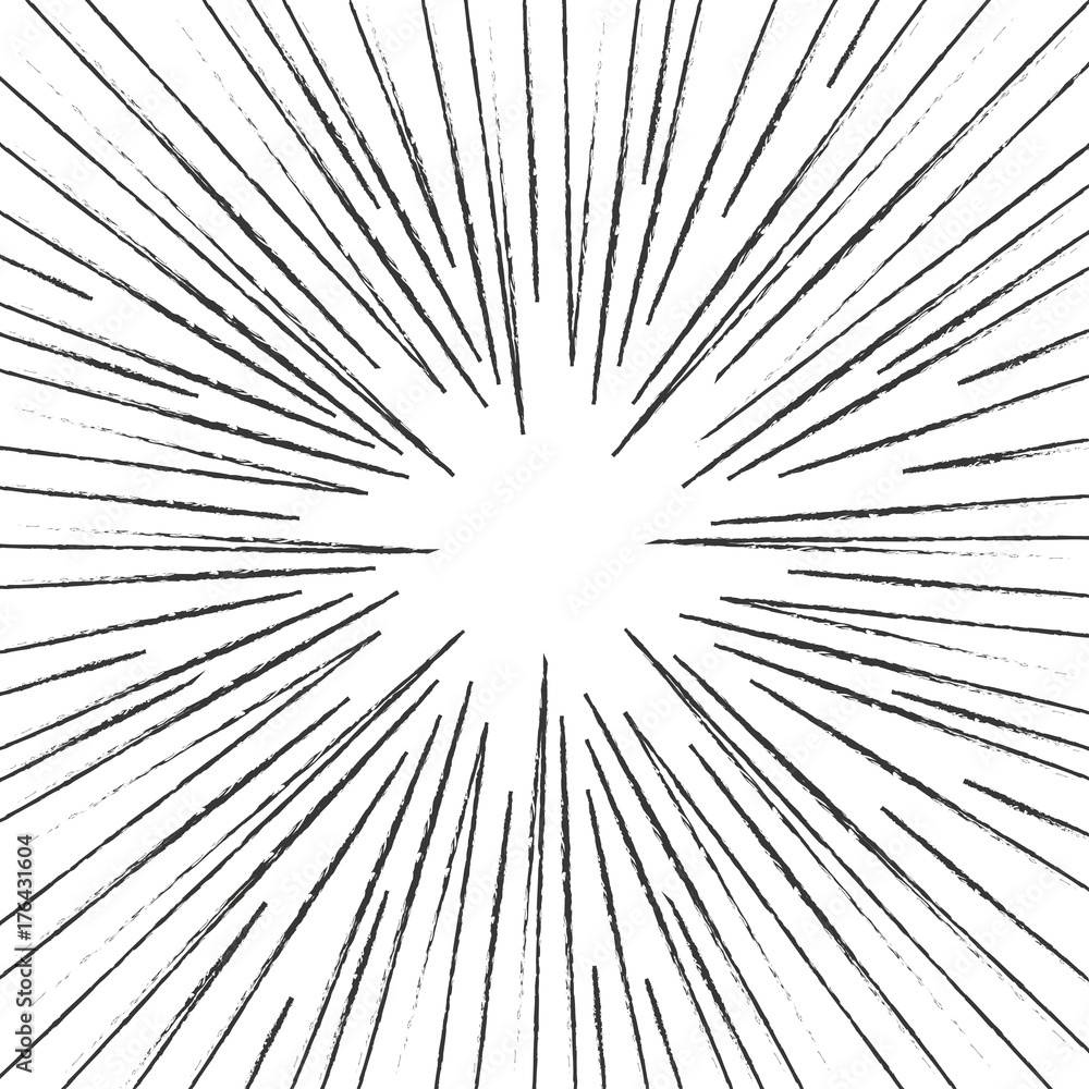 Obraz premium Comic speed burst. Comics flash explosion. Radial lines background. Vector illustration.