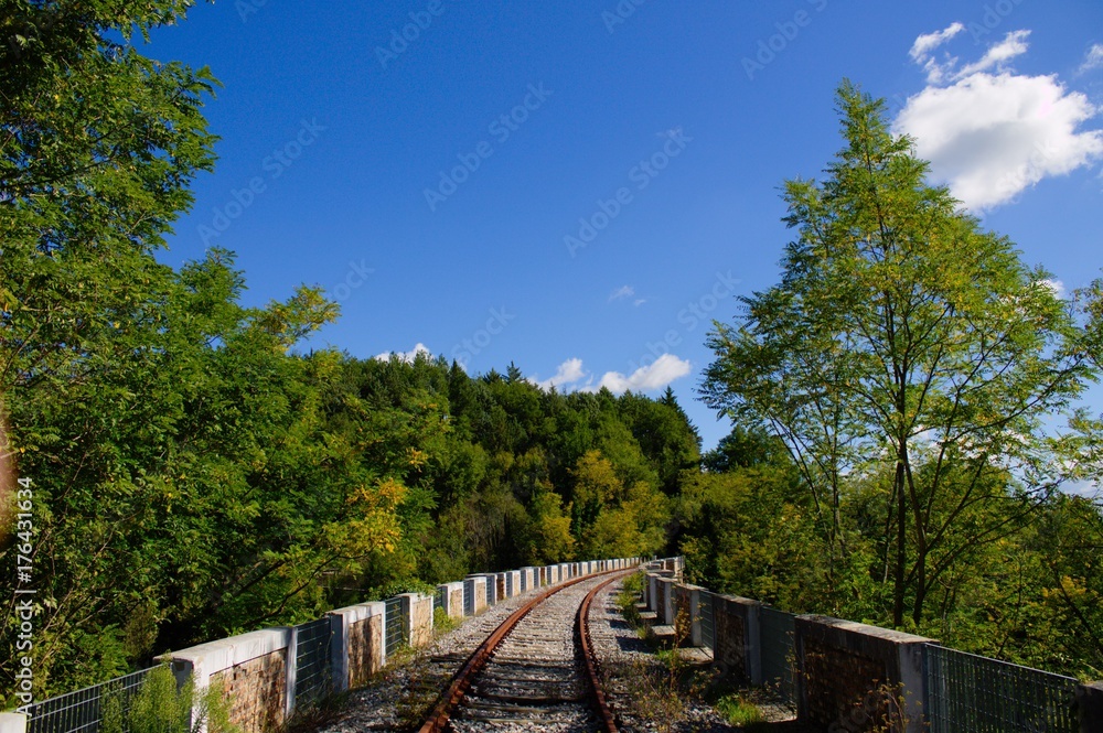 Abandoned Railway Bridge in the nature (Urbino, Italy)