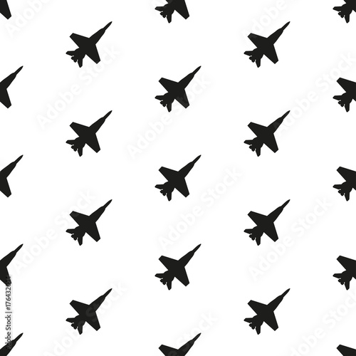 Plane pattern. Seamless Jet fighter background. Vector illustration. © metelsky25