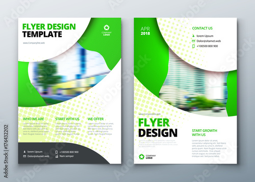Flyer template layout design. Business flyer, brochure, magazine or flier mockup in bright colors. Vector